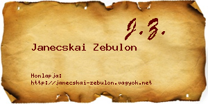 Janecskai Zebulon névjegykártya