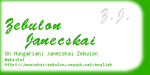 zebulon janecskai business card